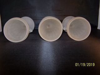 3 Tiara White Frosted / Satin Glass Horn of Plenty Mugs - Tankard - Vase - Pilsner 4