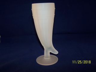 3 Tiara White Frosted / Satin Glass Horn of Plenty Mugs - Tankard - Vase - Pilsner 5