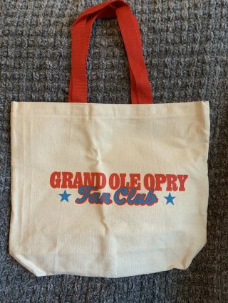 Vintage 70s Official Grand Ole Opry Music Fan Club Nashville,  Tn Canvas Tote Bag