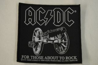 Ac/dc For Those About To Rock Woven Patch Official Angus Let 