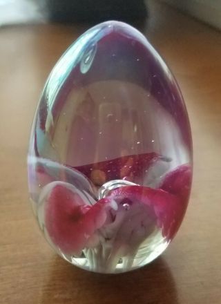 Vintage 1982 MOUNT ST HELENS ASH Art Glass Paperweight Signed 3