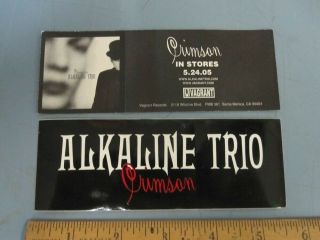 Alkaline Trio 2005 Crimson Promotional Sticker Old Stock Flawless