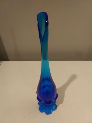 Vintage L E Smith Colonial Blue Swung Vase 12 "