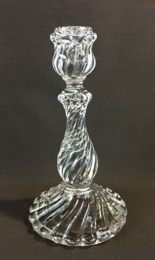 Fostoria Glass Crystal Colony Candlestick Holder 9 " Pressed Glass Without Prisms