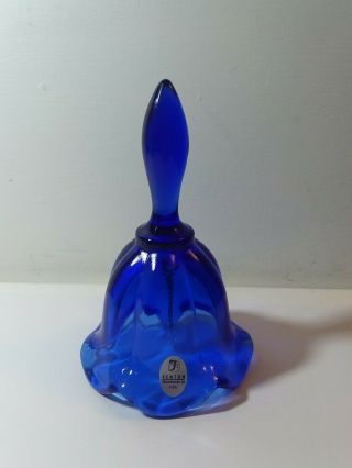 Fenton Art Glass Cobalt Blue Bell W/ruffled Edge & Clear Bell Cond Tag