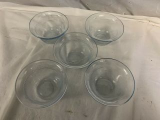 5 Custard Cups In Sapphire Blue Fire King Oven Glass In The Philbe Design