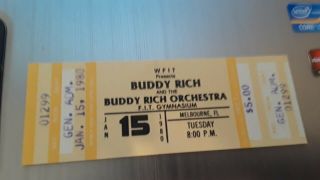 Buddy Rich Vintage 1980 Concert Ticket Florida Institute Of Tech Melb.  F