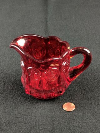 Fostoria Coin Glass Creamer Ruby Red Vintage