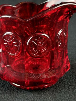 Fostoria Coin Glass Creamer Ruby Red Vintage 3