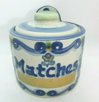 Ma Hadley Ky Pottery Matches Covered Jar
