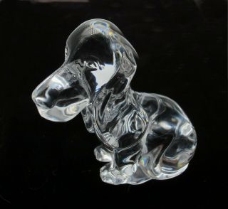 Daum France Crystal Figurine Bassett Hound / Beagle Dog 3 5/8 " Tall