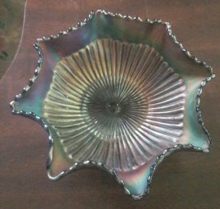 Fenton Vintage Carnival Glass Amethyst Northwood Ruffled Bowl Gorgeous