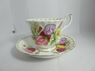 Royal Albert " Flower Of The Month / April " Cup & Saucer 2 3/4 " Tall