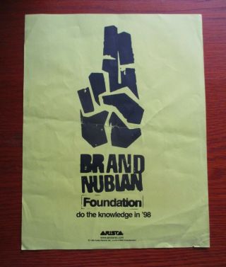 Brand Nubian Foundation Rare Promo Flyer 8.  5x11 " Poster Cd Lp One Or All