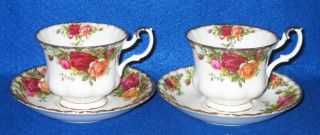 2 Royal Albert Old Country Roses Cup And Saucer England