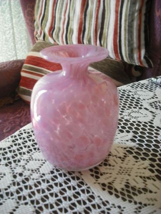 Mdina Maltese Studio Art Glass Vase - Lilac Patterned - See Photo