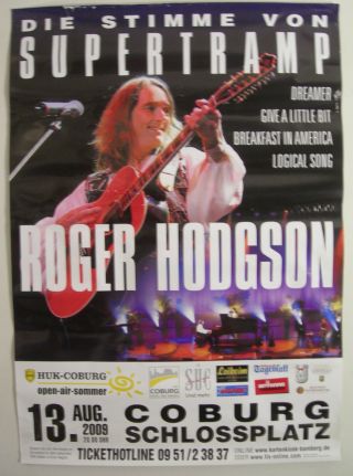 Roger Hodgson Concert Tour Poster 2009 Supertramp