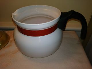 Vintage Corning Ware 8 - Cup Teapot P - 168 With Red Band,  No Lid,  Pre - Owned