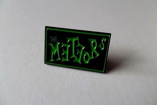 The Meteors Embossed Psychobilly Metal Badge Demented Are Go Sharks King Kurt