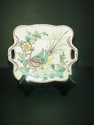 Anfora Agueda Portugal Small Platter Tray Hand Painted Bird