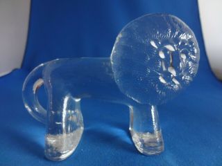 Kosta Boda Small Lion Figurine Art Glass Paperweight,  Sweden Zoo