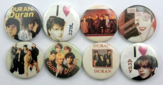 Duran Duran Button Badges 8 X Vintage Duran Duran Pin Badges Rio