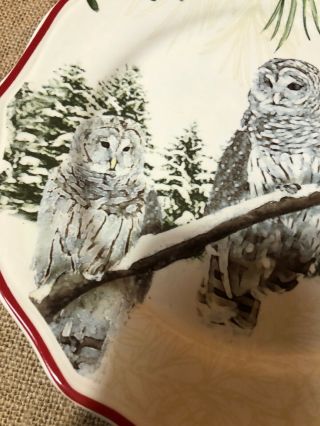 Better Homes & Gardens WINTER FOREST Snow Owl Salad Plate.  EUC 2