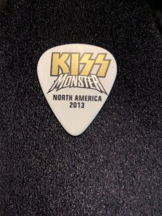 Kiss Monster Tour Guitar Pick Paul Stanley Signed North America 2013 Space Gold