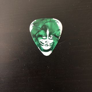 Kiss Kruise V 5 Guitar Pick Green Eric Singer Signed Autograph Pearl Drums Alive