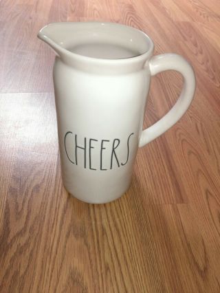 Rae Dunn By Magenta Pitcher Large Letters " Cheers "