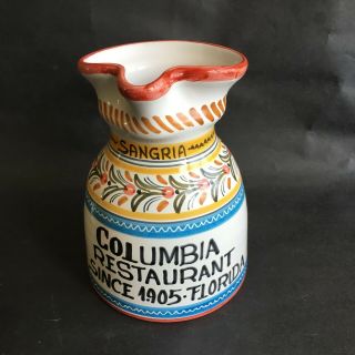 Columbia Restaurant 1905 Florida Sangria Pitcher Pottery Crafted Spain
