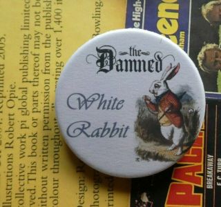 38mm Button Badge Punk Rock The Damned Rose Smash It Up White Rabbit Rabid 7