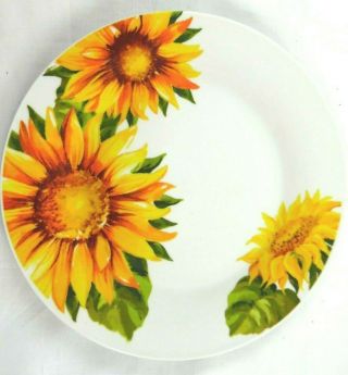 Royal Norfolk Greenbrier Set 4 Gold Sunflower Fall Autumn Salad Plates More 2