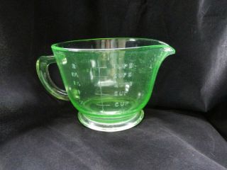 Vintage Green Vaseline Depression Glass 2 Cup Measuring Cup