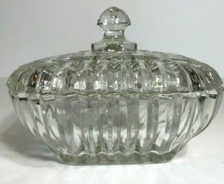 Vintage Clear Glass Candy Dish With Lid 6 " Square Shaped