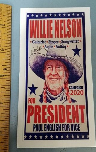 Willie Nelson 2020 For President Promotional Sticker Flawless Perfection