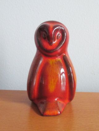 Blue Mountain Pottery Mini Owl Figurine Red Glaze 1970s Vintage Bmp Canada