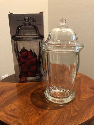 Vintage Crystal Glass Apothecary Jar 11 1/2 " Indiana Glass With Box