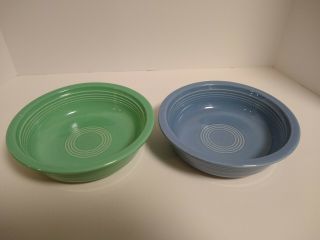 Set Of 2 Fiestaware Blue Green Medium Bowl Fiesta 19 Ounce Cereal Bowl