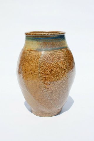 Art Studio Pottery Mcm Vase Signed Textured Glaze Natural Earthen Beauty