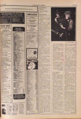 Joy Division - Morrissey - Nosebleeds - Rare Gig Review - 1978