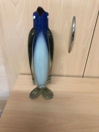 Vintage Murano Glass,  Spatter Glass Penguin Vase Figure,  Glass Penguin Ornament