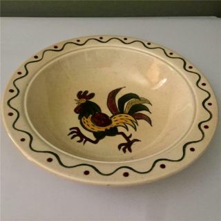 Metlox Poppy Trail California Provincial Green Rooster 10 " Serving Bowl