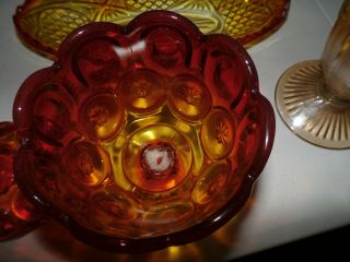 Ruby Red Le Smith Glass Moon And Stars Compote Candy Dish Base Only