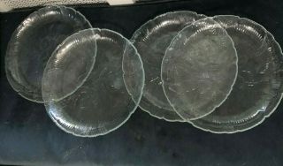 Arcoroc Canterbury 4 Clear Glass Dinner Plates Crocus