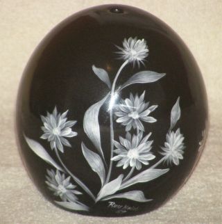 Russ Keich Studio Pottery Weed Pot Vase Black & White
