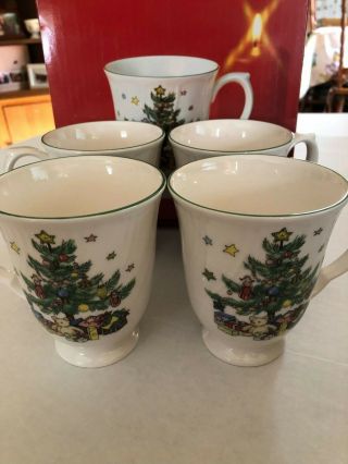 Nikko Japan Happy Holidays Christmas Coffee Mug Tea Cup Set Of 4