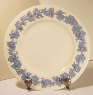 Wedgwood Of Etruria & Barlaston Embossed Queensware Blue On White 10 - 5/8 " Plate