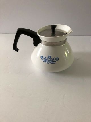 Vintage Corning Ware Blue Cornflower 6 Cup Tea Pot Teapot Kettle Stovetop