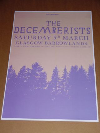 The Decemberists Live Music Show March 2011 Promotional Tour Concert Gig Poster
